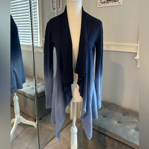 Diane Von Furstenberg Silk & Cashmere Erin Cardigan in Midnight Ombré Size Small